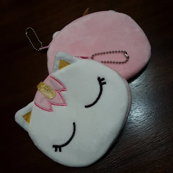 SALE! New Cute Plush Unicorn Coin Purse/Bag Tag - Picture 2 of 4